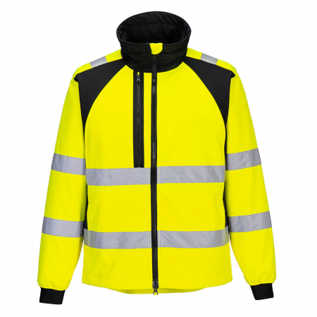 Jachete reflectorizante (HI-VIS) - WX2 - CD875 , Jachetă HI-VIS tip Softshell, din poliester reciclat, 2 straturi, 280 g/mp