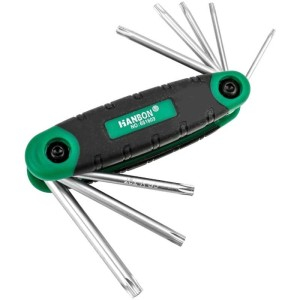 SCULE & MATERIALE - Chei torx, crom-vanadiu set 8 pliabil (T9,T10,T15,T20,T25,T27,T30,T40)