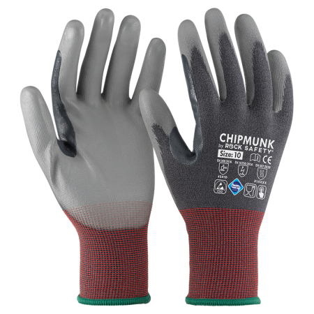 Protecție descărcări electrostatice (ESD) - CHIPMUNK, Mănuși ESD din nylon și spandex, imersate în PU