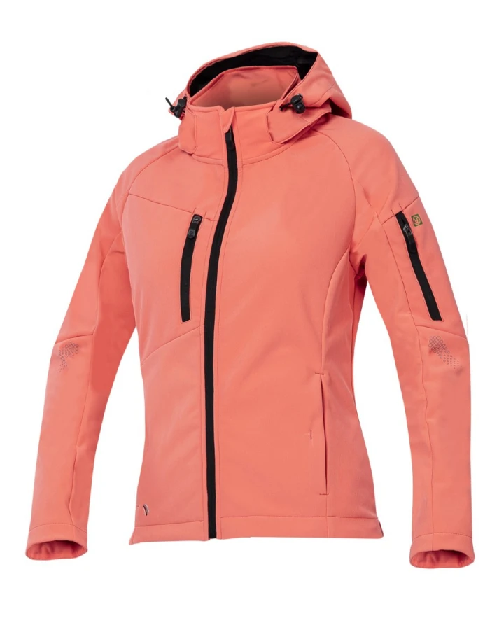 CITYCONIC, Jachetă softshell pentru femei cu glugă detașabilă din poliester și elastan, 300 g/mp [6]
