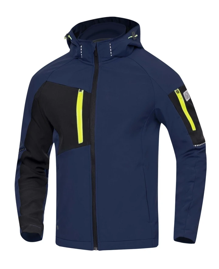Jachete - CITYCONIC, Jachetă softshell SLIM FIT cu glugă detașabilă din poliester ElasticTech cu membrană TPU și căptușeală fleece