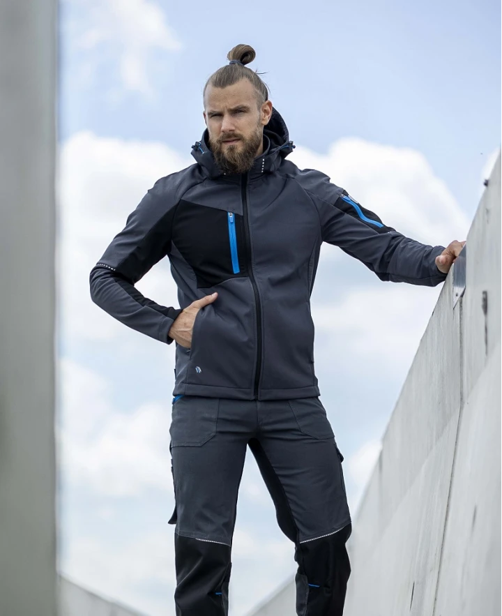 CITYCONIC, Jachetă softshell SLIM FIT cu glugă detașabilă din poliester ElasticTech cu membrană TPU și căptușeală fleece [6]