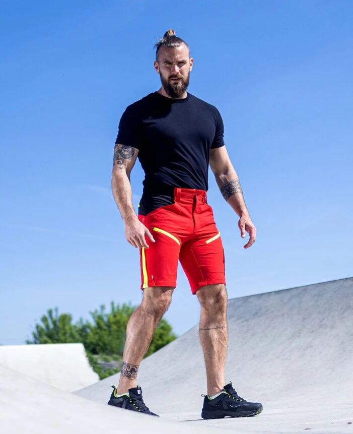 CITYCONIC, Pantaloni scurți softshell pentru bărbați Slim Fit din nylon și elastan, 220 g/mp [4]