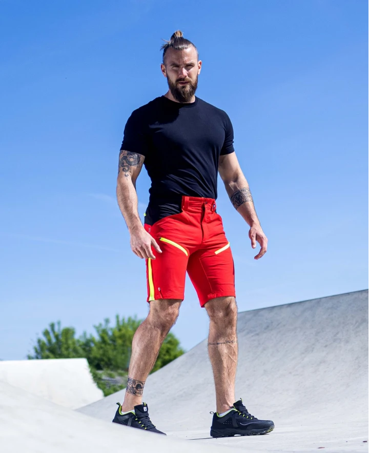 CITYCONIC, Pantaloni scurți softshell pentru bărbați Slim Fit din nylon și elastan, 220 g/mp [7]