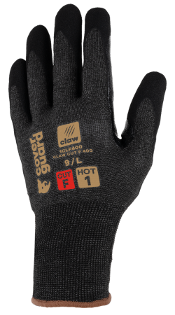 Protecție tăiere - CLAW CUT F 400, Mănuși de protecție la tăiere din HPPE, poliester reciclat, fibre de oțel și spandex, imersate în nitril