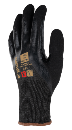 CLAW CUT F 505, Mănuși de protecție la tăiere din HPPE, poliester reciclat, fibre de oțel și spandex, imersate 3/4 în nitril [1]
