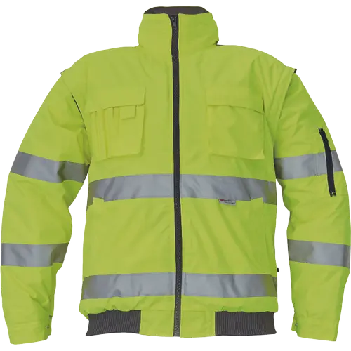 Jachete reflectorizante (HI-VIS) - CLOVELLY, Jacheta de iarna reflectorizanta 2 in 1 din poliester 300D Oxford si PU