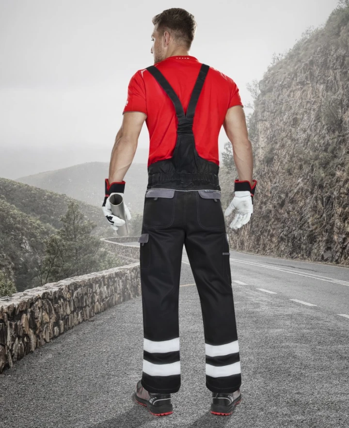 COOL TREND REFLEX, Pantalon cu pieptar din bumbac, 260 g/mp, cu benzi reflectorizante [2]