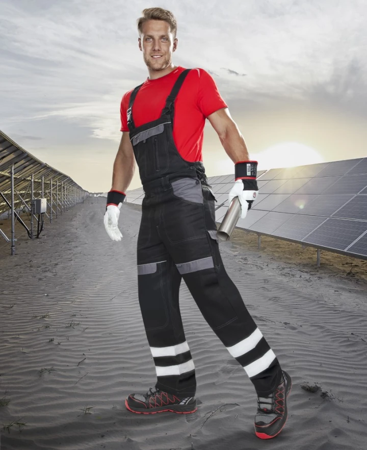 COOL TREND REFLEX, Pantalon cu pieptar din bumbac, 260 g/mp, cu benzi reflectorizante [1]
