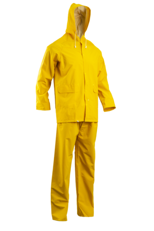 Îmbrăcăminte IMPERMEABILĂ - Costum de ploaie din bumbac-poliester acoperit cu PVC, 415 g/mp