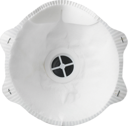 Coverguard 23106 Semimască de protecție respiratorie FFP1 NR D cu supapă, formă cupă, cutie 10 bucăți [4]