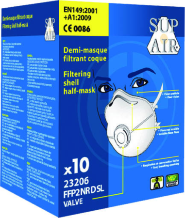 Coverguard 23206 Semimască de protecție respiratorie FFP2 NR D cu supapă, formă cupă, cutie 10 bucăți [7]