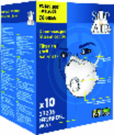 Coverguard 23206 Semimască de protecție respiratorie FFP2 NR D cu supapă, formă cupă, cutie 10 bucăți [6]