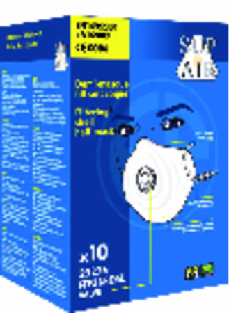 Coverguard 23276 Mască de protecție respiratorie FFP2 NR D cu supapă, formă ergonomică conică, 0% metal, cutie 10 bucăți [6]