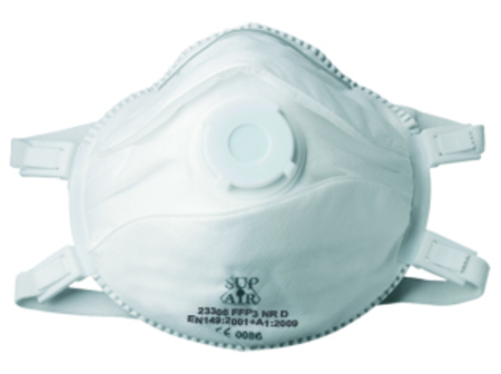 Protecție repiratorie de unică folosință - COVERGUARD MO23306 – Mască protecție respiratorie FFP3 NR D cu supapă, formă cupă PREMIUM [Cutie 5 bucăți]