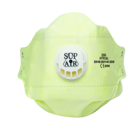 Protecție repiratorie de unică folosință - COVERGUARD MO23385 – Mască protecție respiratorie FFP3 NR D cu supapă, formă pliabilă 3D [Cutie 20 de bucăți]