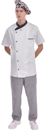 Pantaloni standard - COVERGUARD MO45940 GASTRO, Pantaloni pepit unisex, 100% bumbac, talie elastică, 245 g/mp