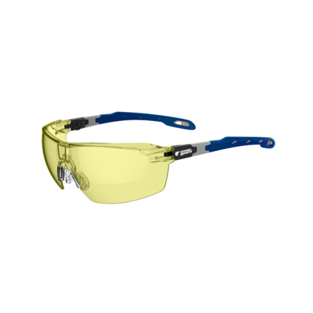 Ochelari de protecție - COVERGUARD PANTHER, ochelari de protecție cu lentilă galbenă din policarbonat, tratament anti-zgâriere (AS), brațe reglabile și punte nazală moale