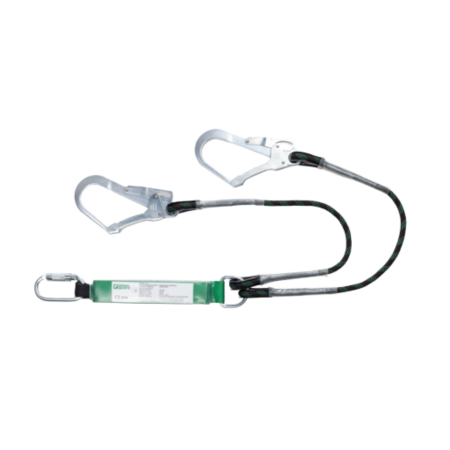 Mijloace de legatură și absorbitoare de energie - COVERGUARD PIRUS 7PIRU10, mijloc de legătură dublu cu absorbitor de energie, frânghie Ø11 mm, carabine aluminiu, 1,8 m