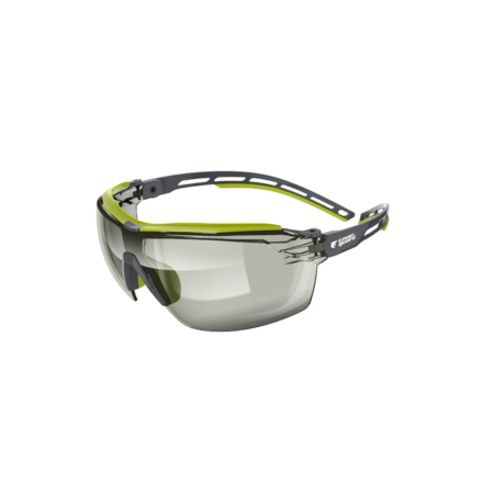 COVERGUARD TIGER HIGH, ochelari de protecție cu lentilă policarbonat incoloră / fumurie / interior-exterior, tratamente anti-aburire (N) și anti-zgârieturi (K), protecție frontală TPR [1]