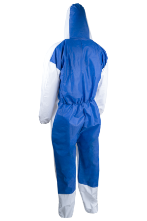 COVERPRO 5MS40, Combinezon de protecție microporos + SMS Tip 5/6, glugă, fermoar cu clapetă, EN 13982, EN 13034 [1]