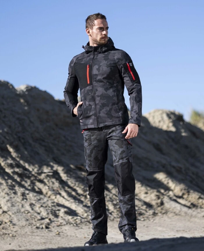 CREATRON CAMO, Jachetă softshell SLIM FIT cu glugă detașabilă din poliester ElasticTech și căptușeală fleece, 300 g/mp [6]