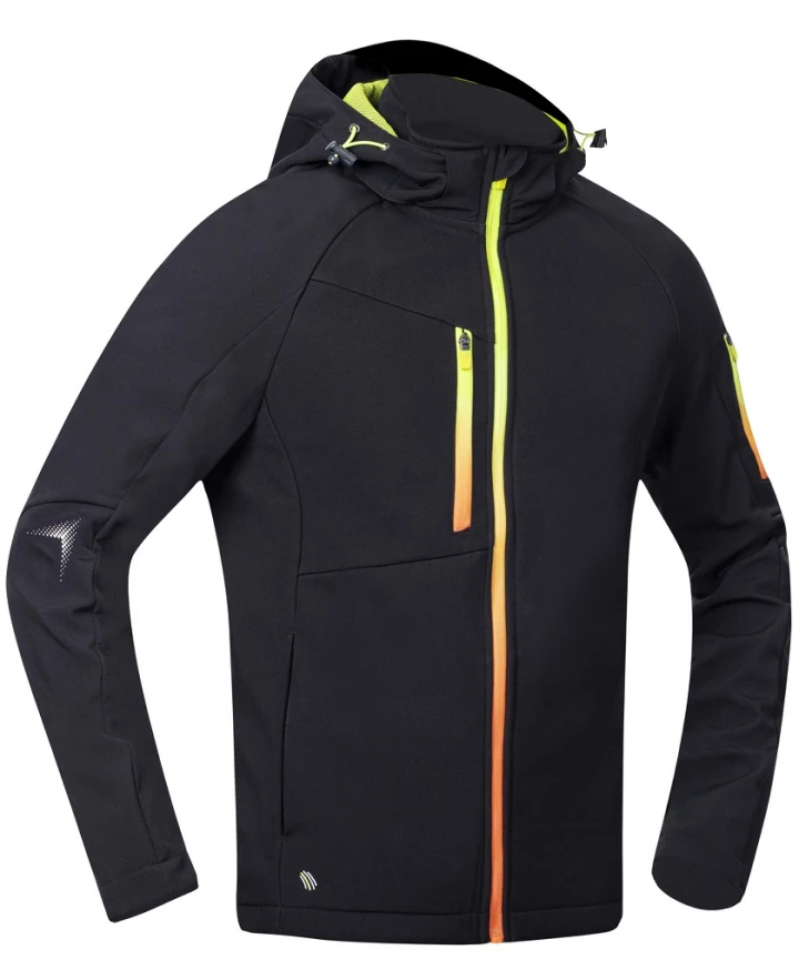 CREATRON, Jachetă softshell SLIM FIT cu glugă detașabilă din poliester ElasticTech cu membrană TPU și căptușeală fleece [2]
