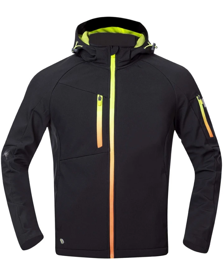 Jachete - CREATRON, Jachetă softshell SLIM FIT cu glugă detașabilă din poliester ElasticTech cu membrană TPU și căptușeală fleece