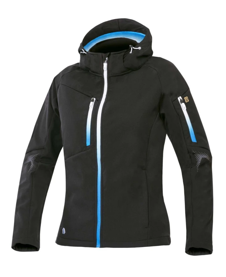Jachete - CREATRON, Jachetă softshell de damă SLIM FIT cu glugă detașabilă din poliester ElasticTech și membrană TPU