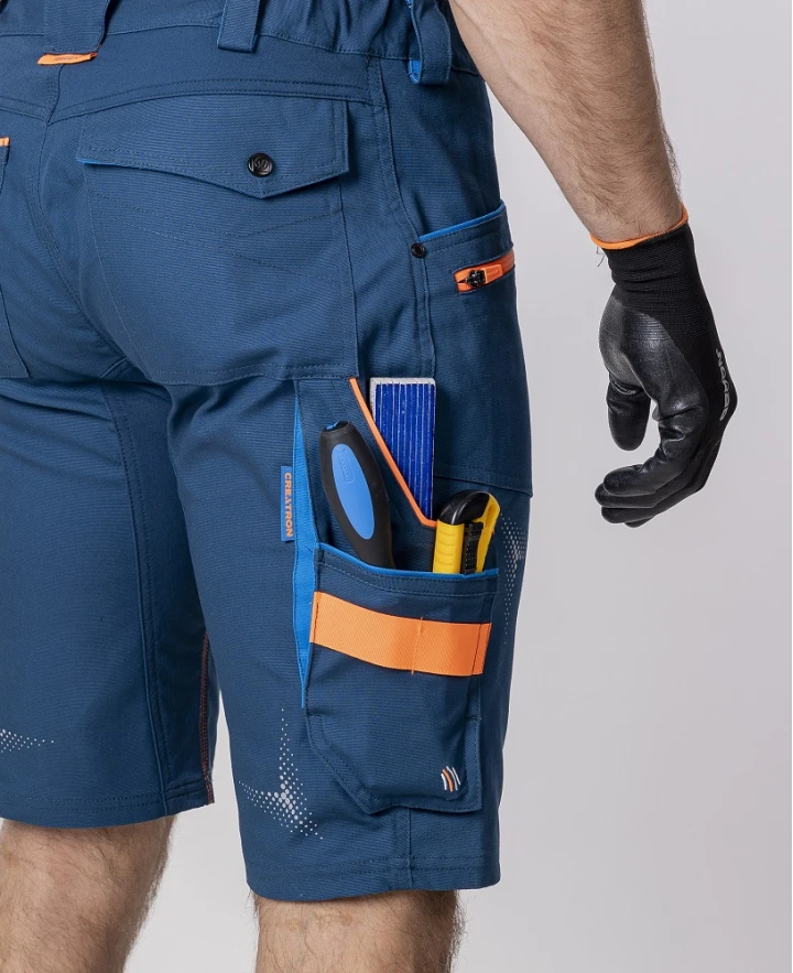 CREATRON, Pantaloni scurți de lucru din bumbac Amalytton cu inserții TABIFLEX, 250 g/mp [3]