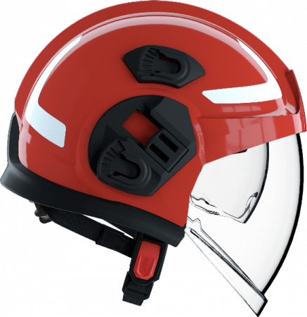 CĂȘTI DE PROTECȚIE - PAB FIRE COMPACT, Cască de protecție pentru pompieri, calotă termoplastică, suspensie interioară reglabilă, reglaj exterior cu buton „apasă și eliberează”