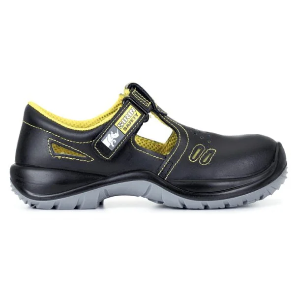 Sandale - DARA S1 SRC, Sandale de protecție din piele netedă de bovină, bombeu nemetalic policarbonat, talpă PU 2D antiderapantă