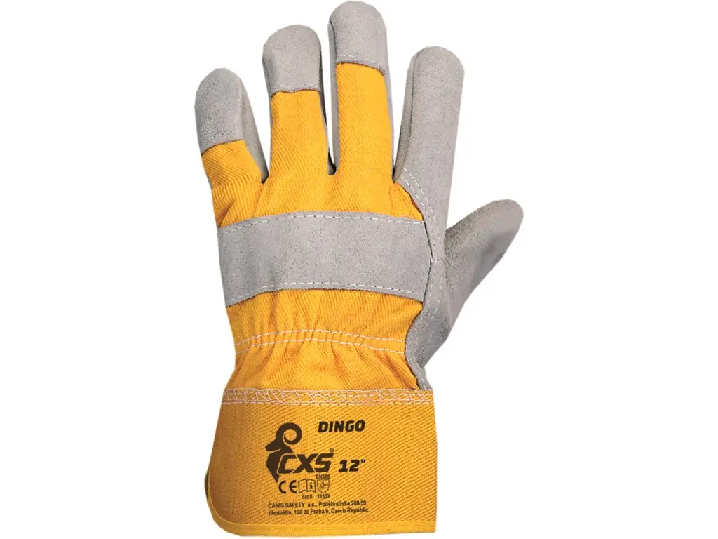 Protecție mecanică - DINGO, Mănuși de protecție din spalt de bovină și material textil