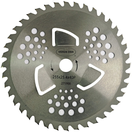Discuri debitare și polizare - Disc cosire pentru motocoasă carbură TCT 250 x 25,4 x 1,3 mm-40T, 3 aripioare