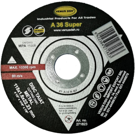 Discuri debitare și polizare - Disc tăiat metal 41-A36 r-bf x 22,23 mm