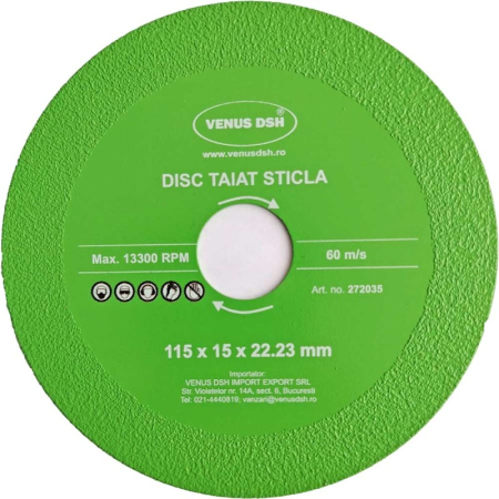 Discuri debitare și polizare - Disc tăiat sticlă x 15 x 22,23 mm