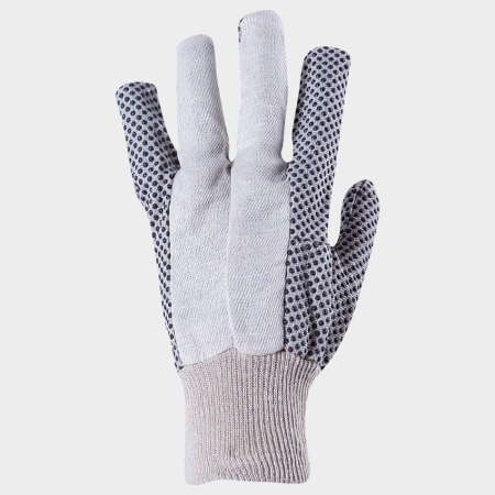 Mănuși Textile Simple - DOMINO, Manusi de protectie mecanica din bumbac cu aplicatii PVC