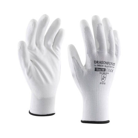 Protecție mecanică - DRAGONFLY-ECO, Mănuși de protecție din poliester, imersate în poliuretan (PU), versiune economică
