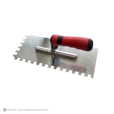 Mistrii, canciocuri, șpacluri, gletiere - Drisca / Gletiera Inox Zimtata Maner Cauciuc 280x130