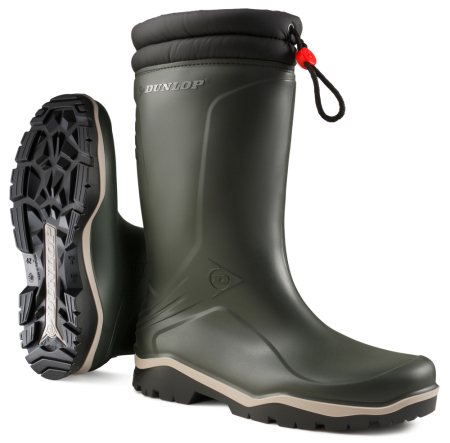 Cizme - DUNLOP BLIZZARD, Cizme de protecție din PVC flexibil, căptușeală din blană sintetică, termoizolație până la -15°C, talpă antiderapantă SRC