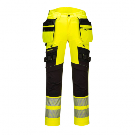 Pantaloni si salopete reflectorizante (HI-VIS) - DX442, Pantaloni cu buzunare Holster HI-VIS din Titanmill Ultra Ripstop Stretch, 92% poliester, 8% elastan, 240 g/mp