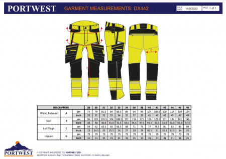 DX442, Pantaloni cu buzunare Holster HI-VIS din Titanmill Ultra Ripstop Stretch, 92% poliester, 8% elastan, 240 g/mp [2]