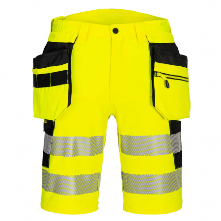 Pantaloni si salopete reflectorizante (HI-VIS) - DX446, Pantaloni scurți HI-VIS din Titanmill Ultra Ripstop Stretch, 92% poliester, 8% elastan, 240 g/mp