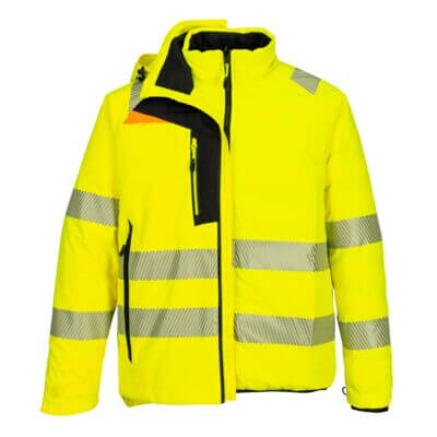 DX466, Jachetă HI-VIS 4-in-1, cu glugă detașabilă, din poliester cu membrană PU, 160 g/mp, căptușeală termică 220 g/mp [4]