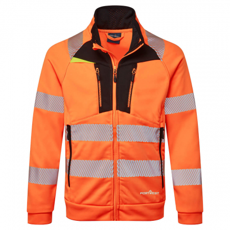 Tricouri si bluze reflectorizante (HI-VIS) - DX477, Jachetă HI-VIS tip pulover cu glugă, din poliester, 330 g/mp, căptușeală din plasă poliester 165 g/mp