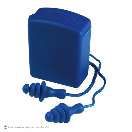 PROTECȚIE AUDITIVĂ - EARLINE 30211, Dopuri de urechi reutilizabile din cauciuc termoplastic (TPR), cu bilă detectabilă din oțel, cu șnur PVC detașabil, 26 dB [cutie  50 de bucăți]