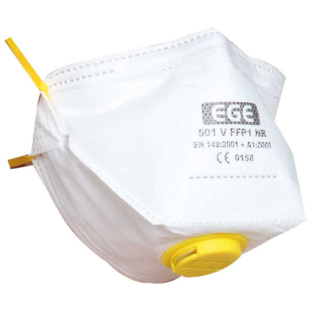 Protecție respiratorie de unică folosință - EGE 5O1, Mască de filtrare FFP1 cu supapă, pliantă