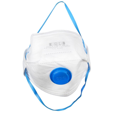 Protecție respiratorie de unică folosință - EGE 6O1, Mască de filtrare FFP2 cu supapă, pliantă