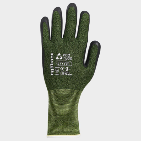 PROTECȚIA MÂINILOR - EGEBANT ECOCYCLE, Mănuși tricotate din nylon reciclat, imersate în nitril