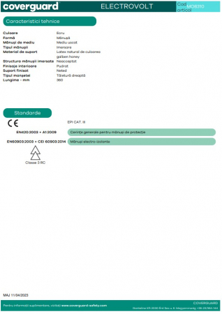 ELECTROVOLT 26500 V, Mănuși electroizolante, clasa 3 [2]